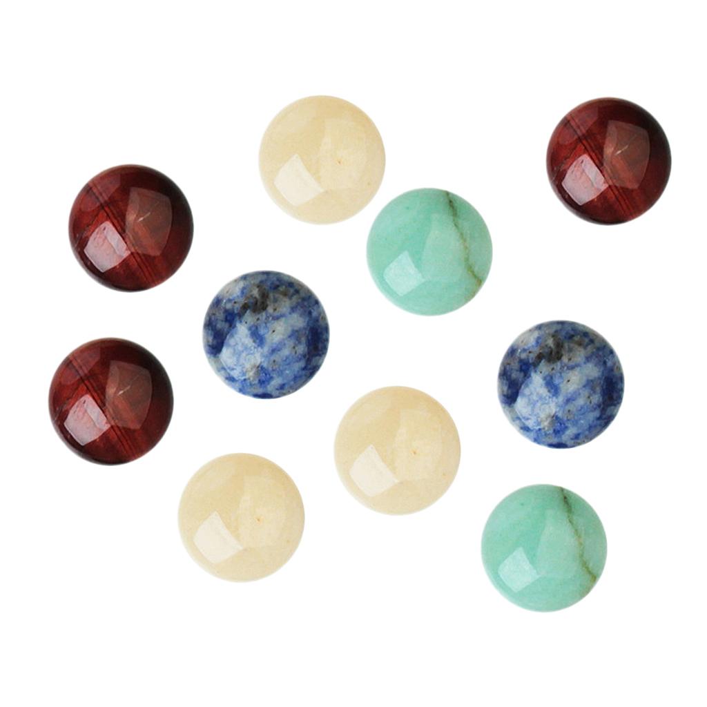 30 Pcs Flatbck Resin Embellishment 12mm+10 Pcs Half Round Natural Stone 8mm