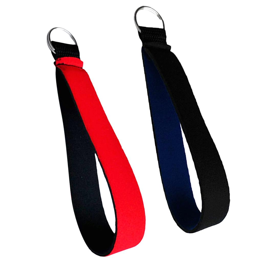 2Pcs Neoprene Wristlet Keychain Wrist Strap Band Key Holder Split Ring
