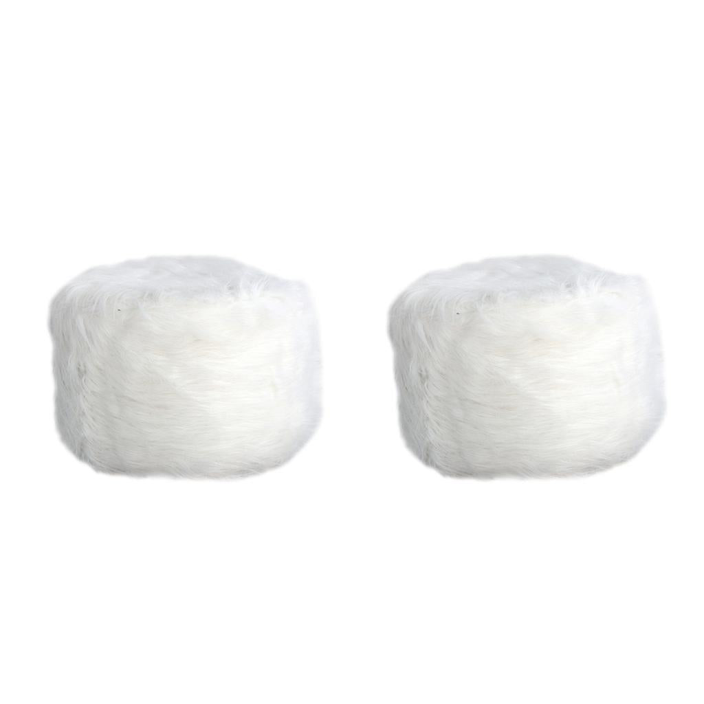 2 Pcs Comfortable Stool Covers for Home Living Room Decorations White