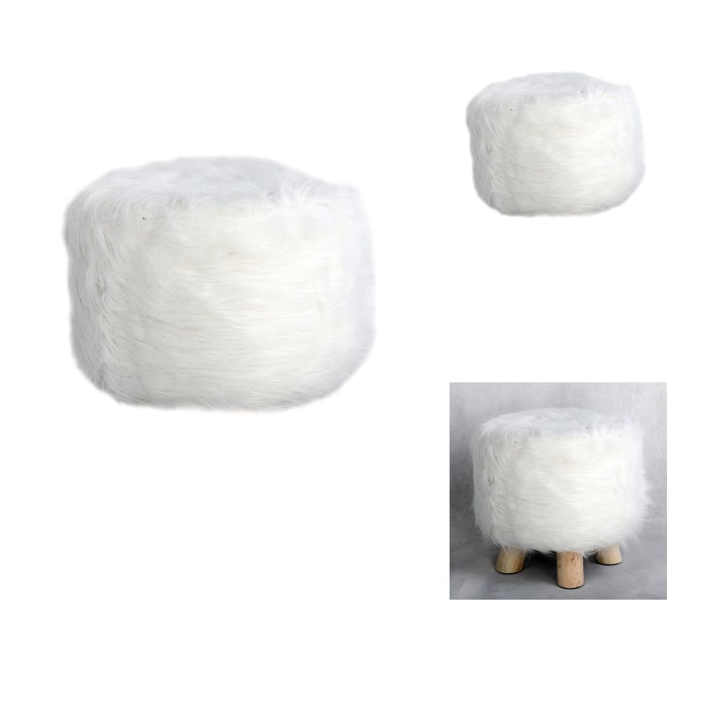 2 Pcs Comfortable Stool Covers for Home Living Room Decorations White