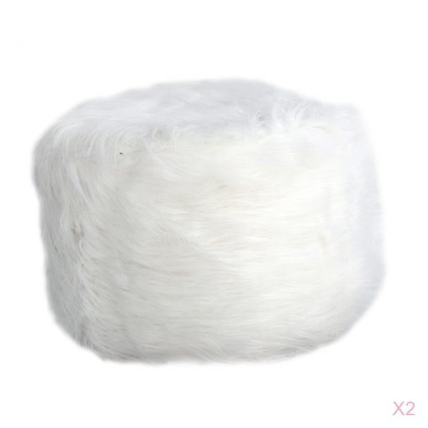 2 Pcs Comfortable Stool Covers for Home Living Room Decorations White