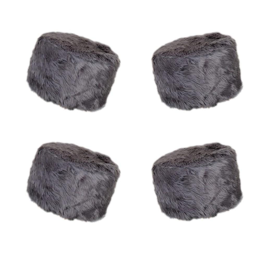 4pcs Soft Stool Covers Fit 28cm Diameter Round Seat Grey