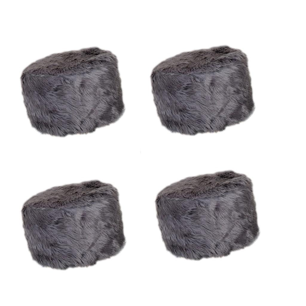 4pcs Soft Stool Covers Fit 28cm Diameter Round Seat Grey