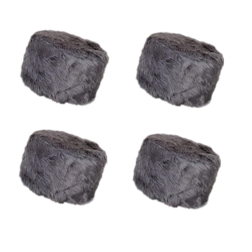 4pcs Soft Stool Covers Fit 28cm Diameter Round Seat Grey