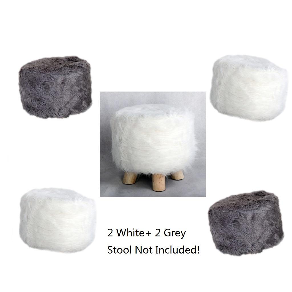 4 pcs Soft Stool Covers Round Chair Slipcover for Living Room Decoration