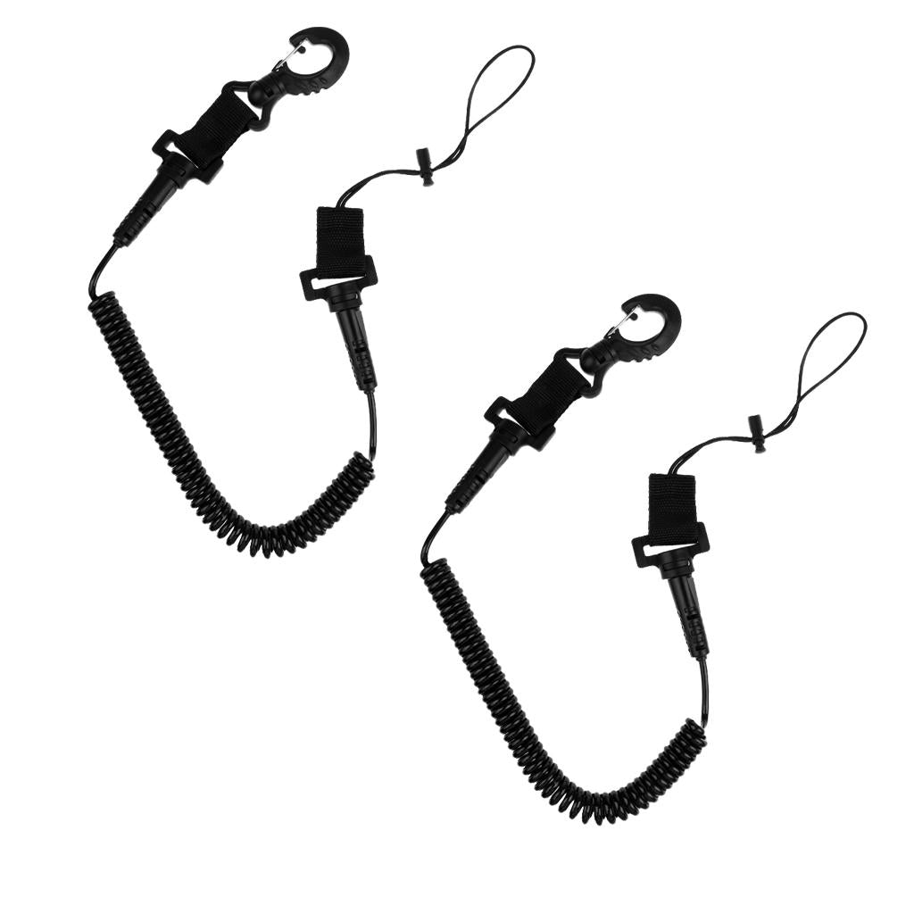 2Pcs Scuba Diver Coil Lanyard for Torch Camera/Scuba Diving Slate/Accessory