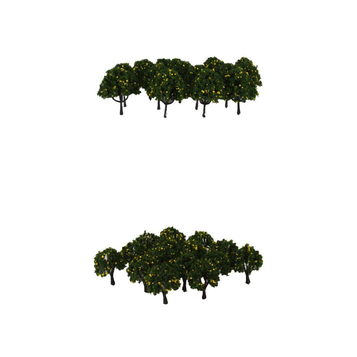 40Pcs Yellow Fruits Tree Model Train Railway Layout 1/100 1/300 HO Z Scenery