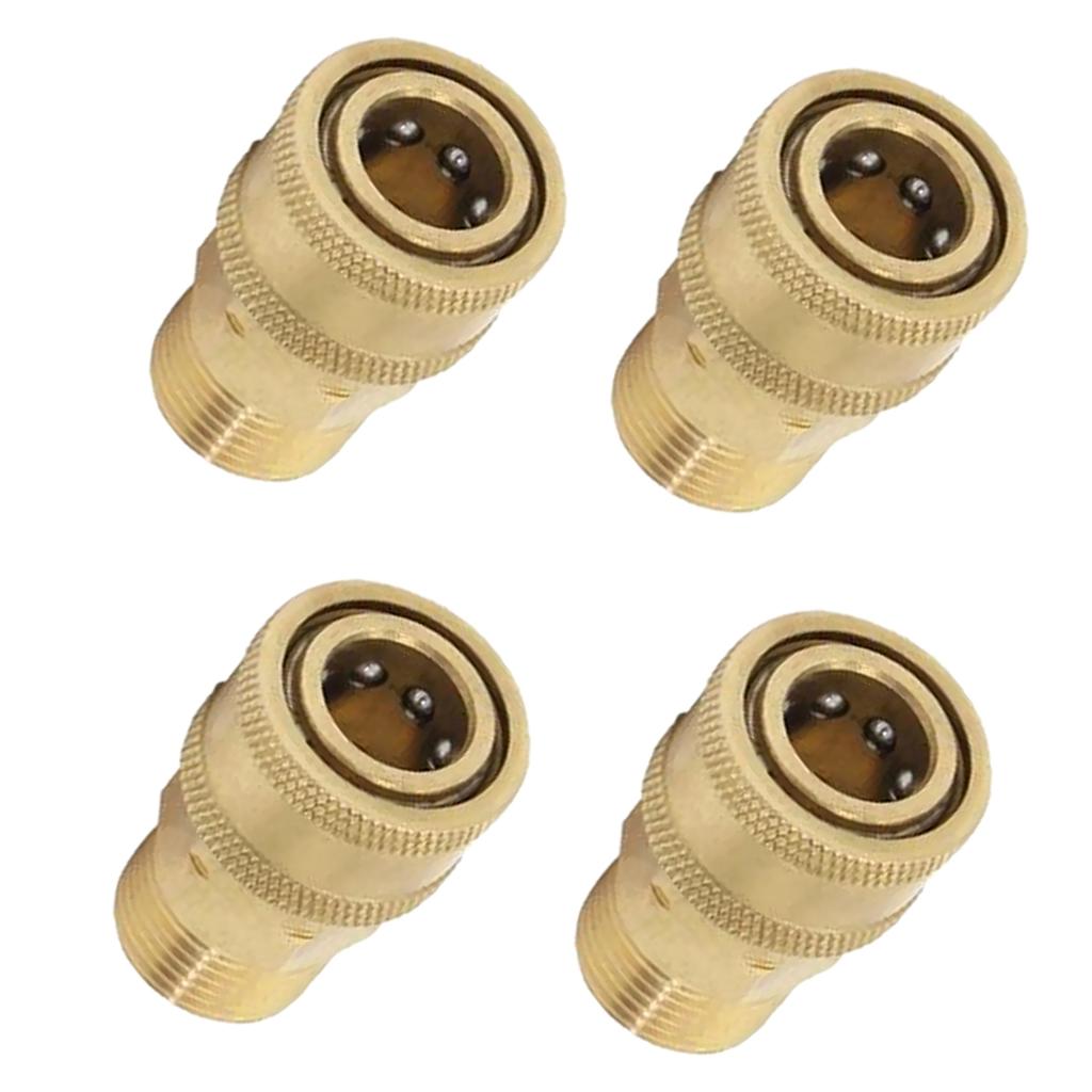 4x Pressure Washer Quick Release Mini M22 Female to 1/4 Male Brass Coupling