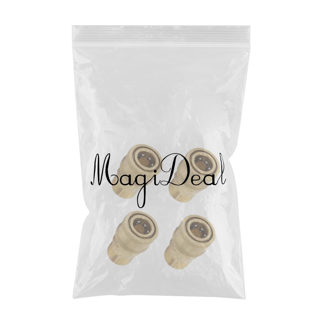 4x Pressure Washer Quick Release Mini M22 Female to 1/4 Male Brass Coupling