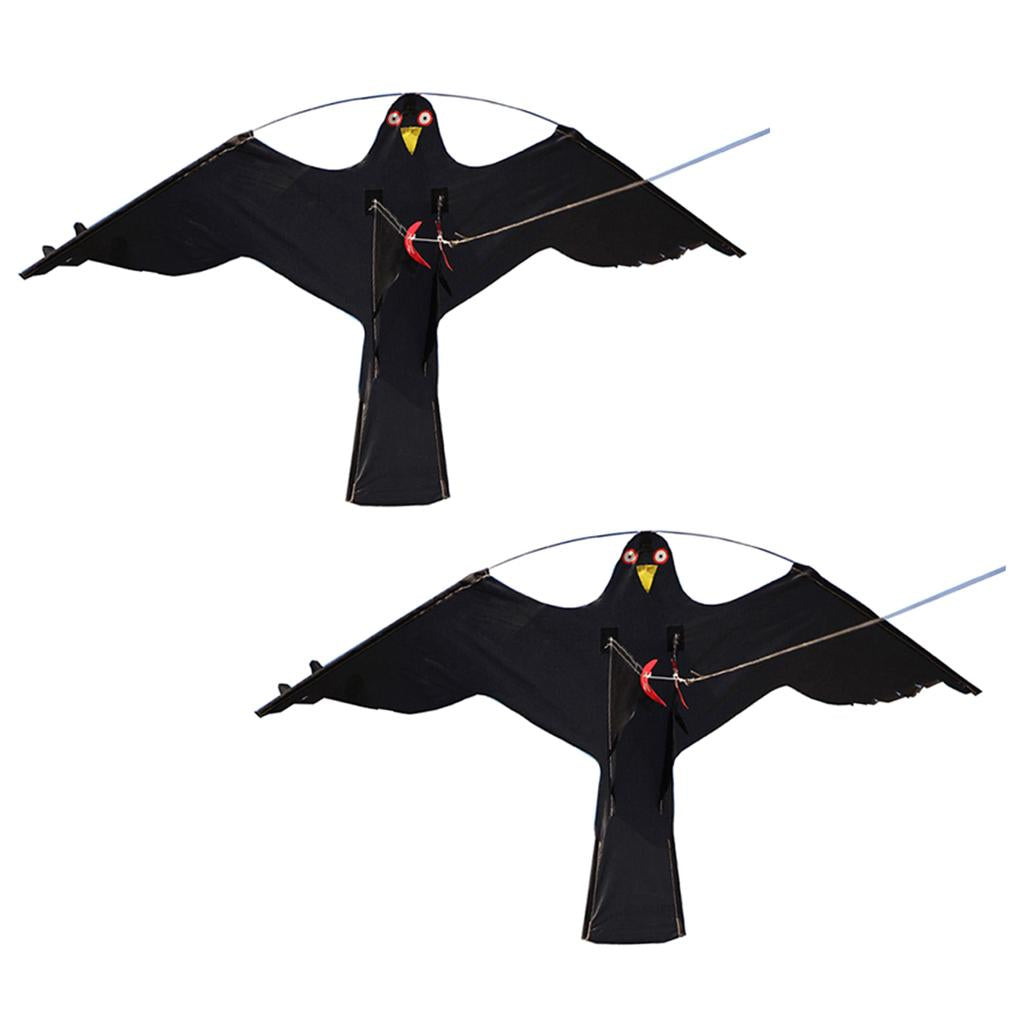2x #2 Large Hawk Kite Bird Scarer Protect Farmer Crop Windsock Scarecrow Toy