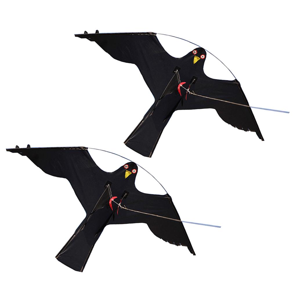 2x #2 Large Hawk Kite Bird Scarer Protect Farmer Crop Windsock Scarecrow Toy