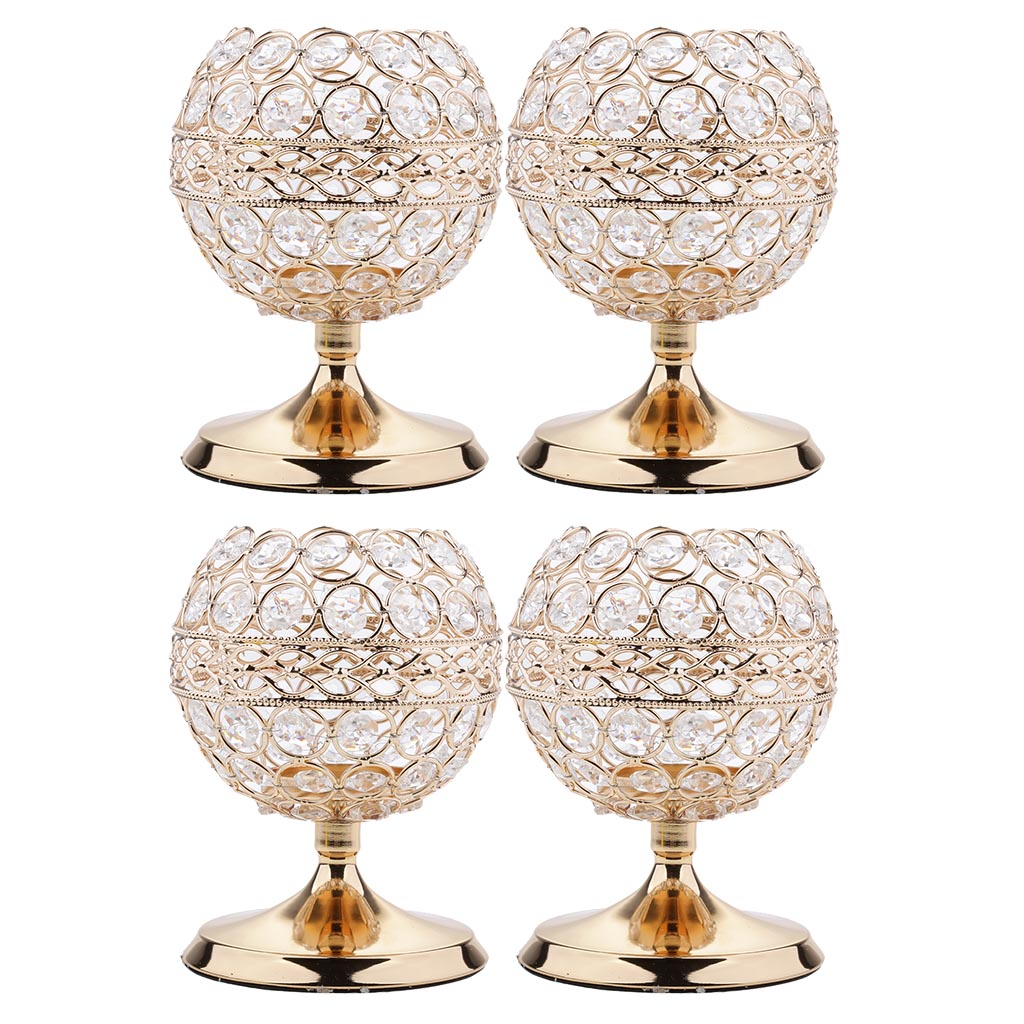 4x Bling Crystal Votive Tealight Candle Holders Wedding Table Centerpieces