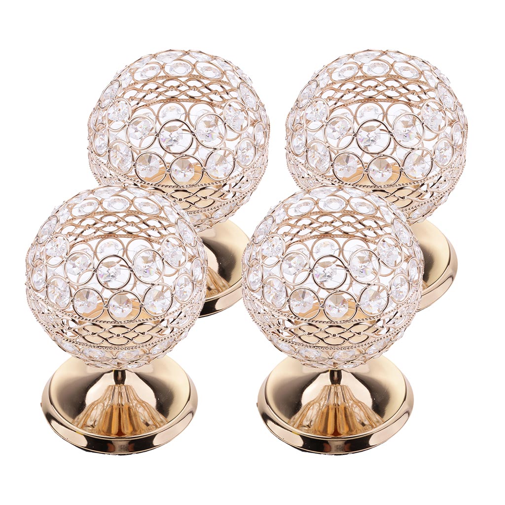 4x Bling Crystal Votive Tealight Candle Holders Wedding Table Centerpieces