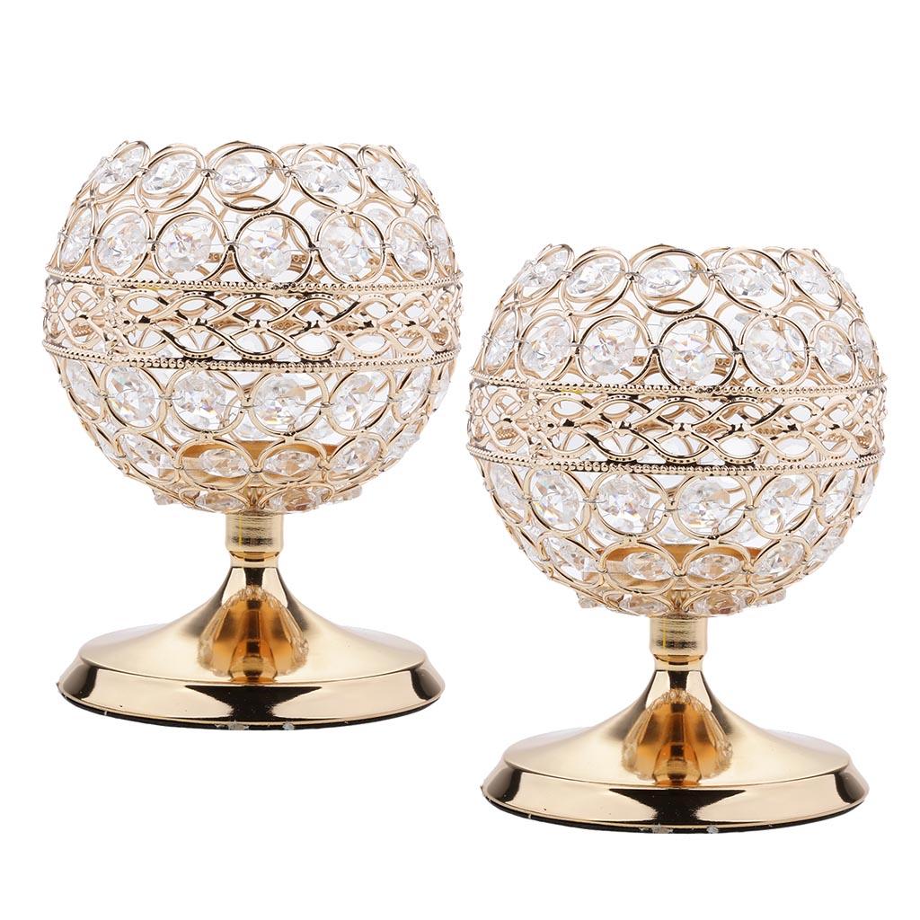 2x Bling Crystal Votive Tealight Candle Holders Wedding Table Centerpieces