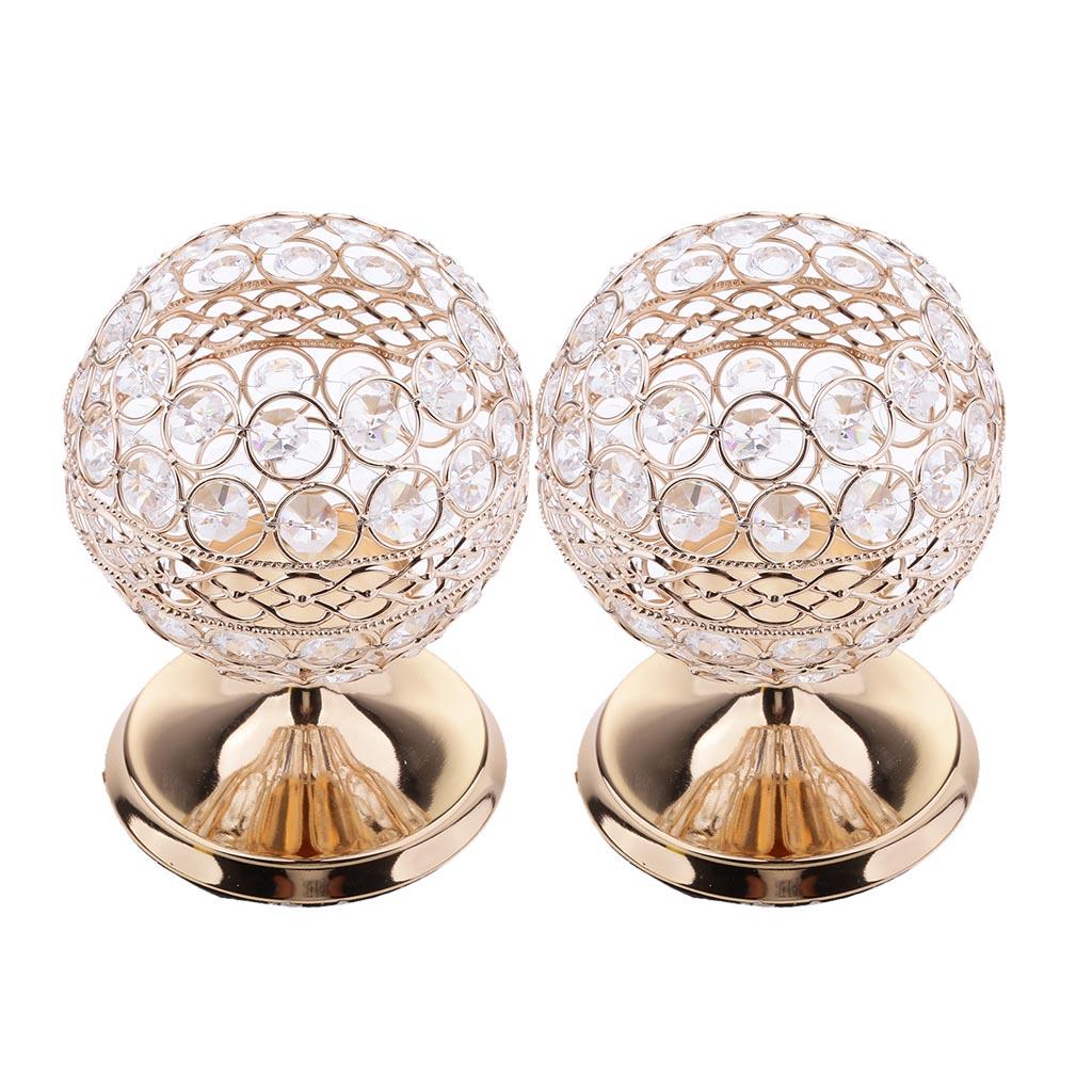 2x Bling Crystal Votive Tealight Candle Holders Wedding Table Centerpieces