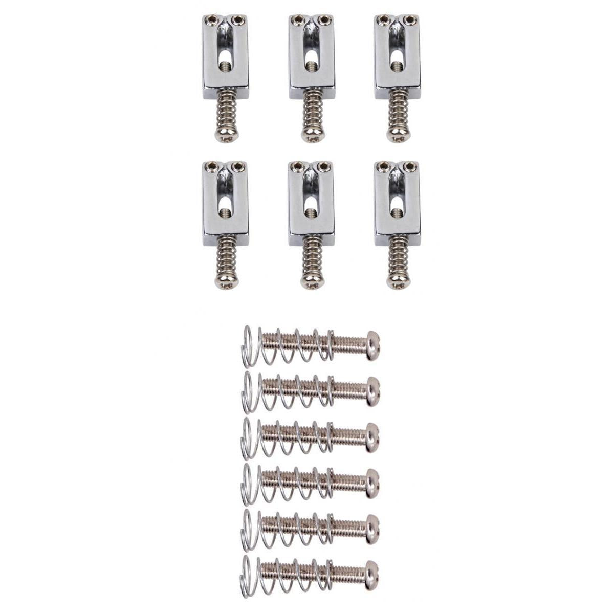 12 Pieces Electric Guitar Bass Bridge Tailpiece Saddles Screws w/ Springs