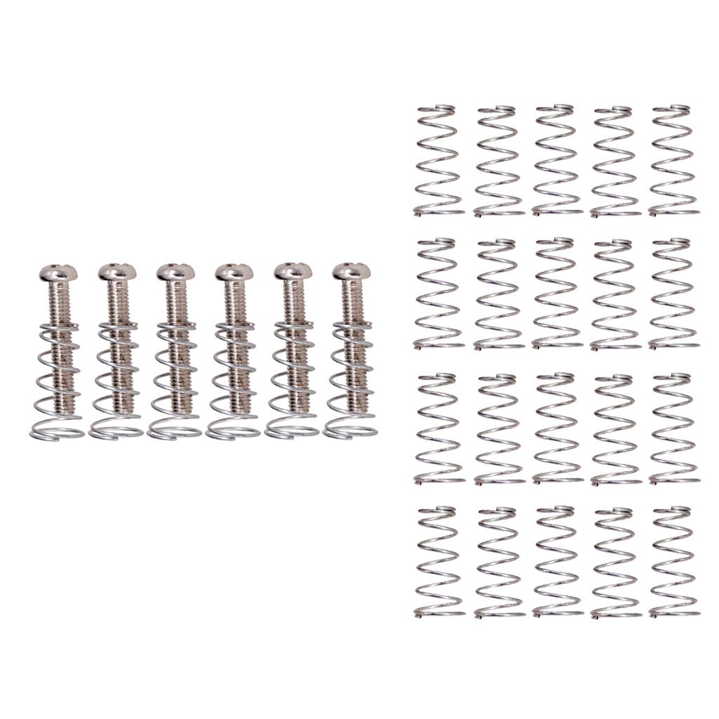 6 Pieces Electric Guitar Bass Bridge Screws Springs+20pcs Pickup Springs