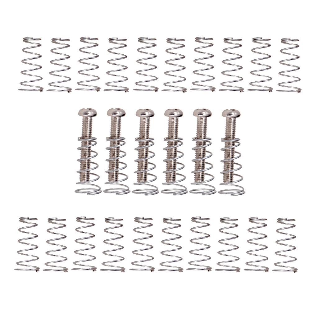 6 Pieces Electric Guitar Bass Bridge Screws Springs+20pcs Pickup Springs
