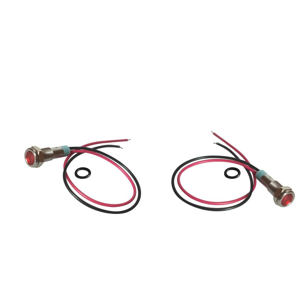 2pcs 6mm LED Metal Indicator Light Waterproof Signal Pilot Dash Lamp 6V Red
