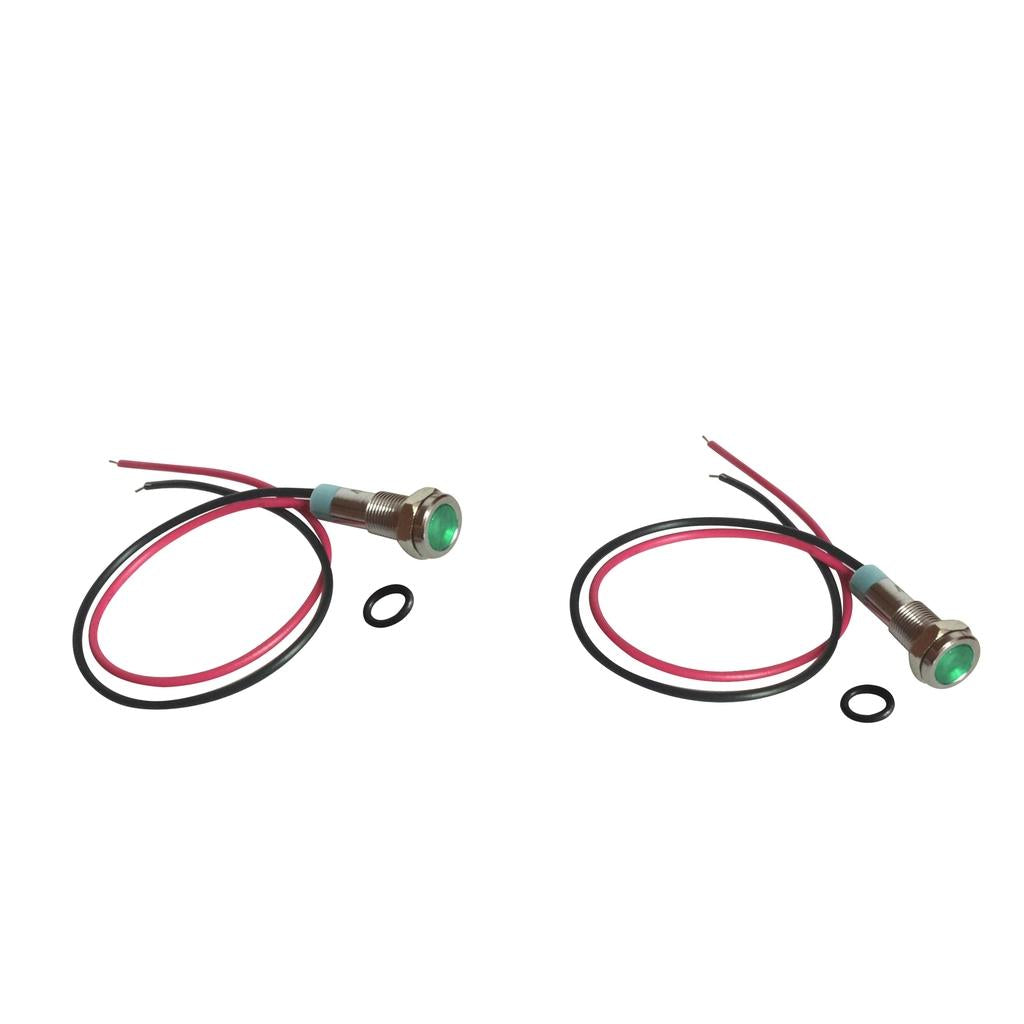 2pcs 6mm LED Indicator Light Waterproof Signal Pilot Dash Lamp DC 6V Green
