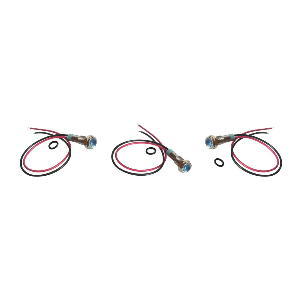 3pcs 6mm LED Indicator Light Waterproof Signal Pilot Dash Lamp DC 6V Blue