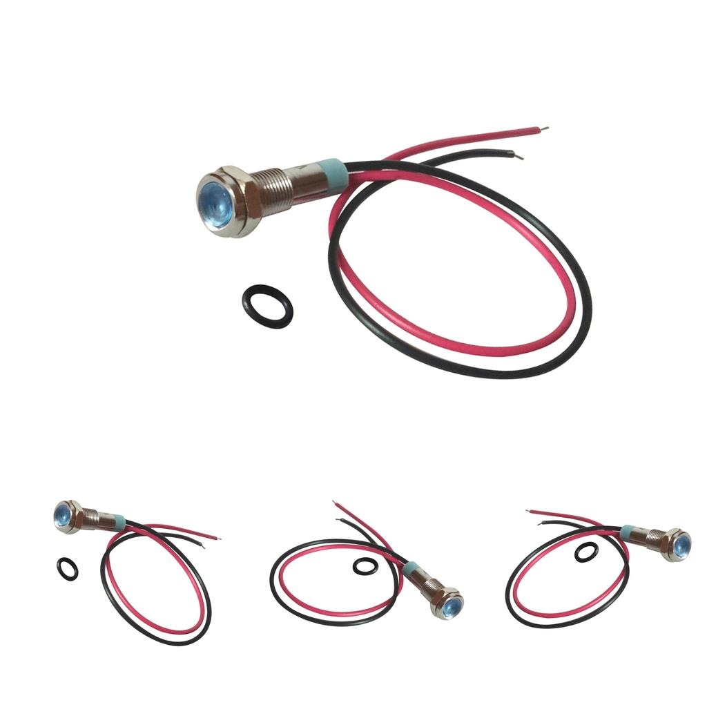 3pcs 6mm LED Indicator Light Waterproof Signal Pilot Dash Lamp DC 6V Blue