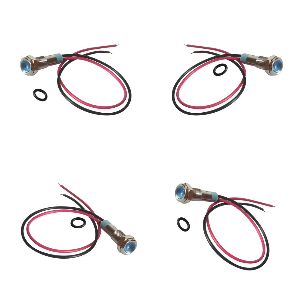 3pcs 6mm LED Indicator Light Waterproof Signal Pilot Dash Lamp DC 6V Blue