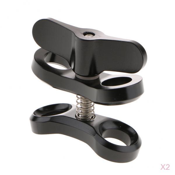2Pieces Underwater Diving Ball Join Connector Clamp Mount Arm for Flashlight