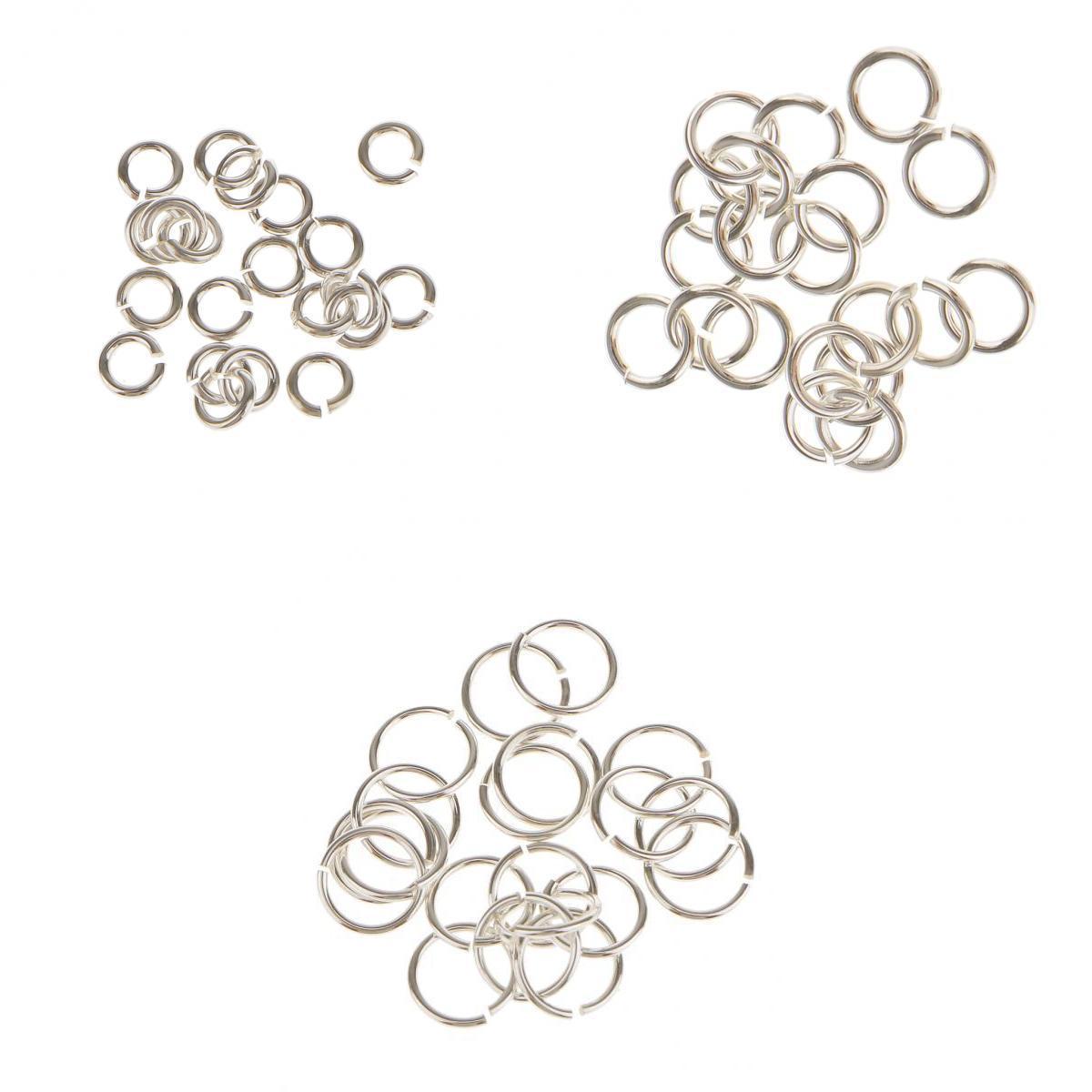 60 Pieces 3mm 4mm 6mm Mixed Jewelry Findings Sterling Silver Open Jump Rings