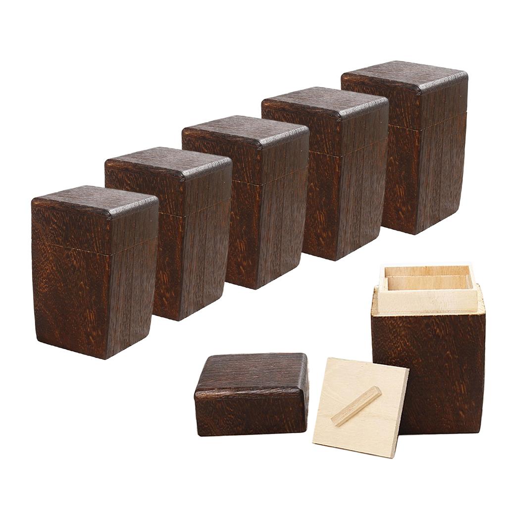 6x Wood Tea Storage Box Organizer Container Wood Tea Caddy Container Holder