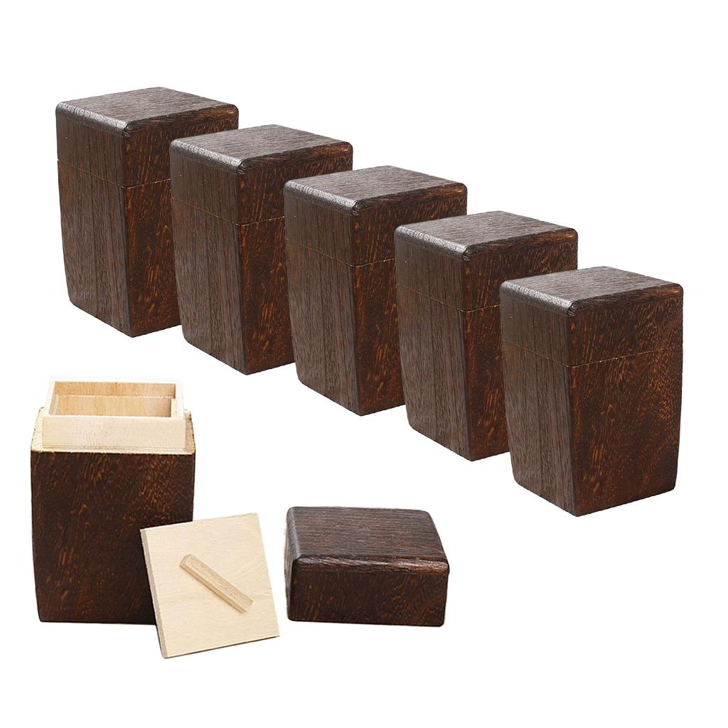 6x Wood Tea Storage Box Organizer Container Wood Tea Caddy Container Holder
