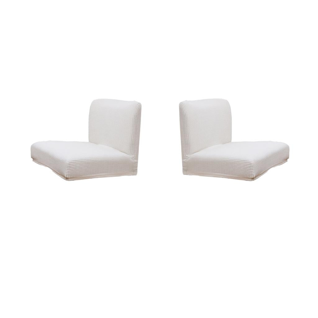 2pcs Upscale Jacquard Stretch Dining Room Chair Slipcover Stool Cover White