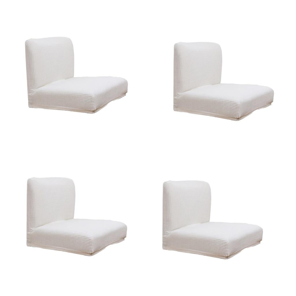 4pcs Upscale Jacquard Stretch Dining Room Chair Slipcover Stool Cover White