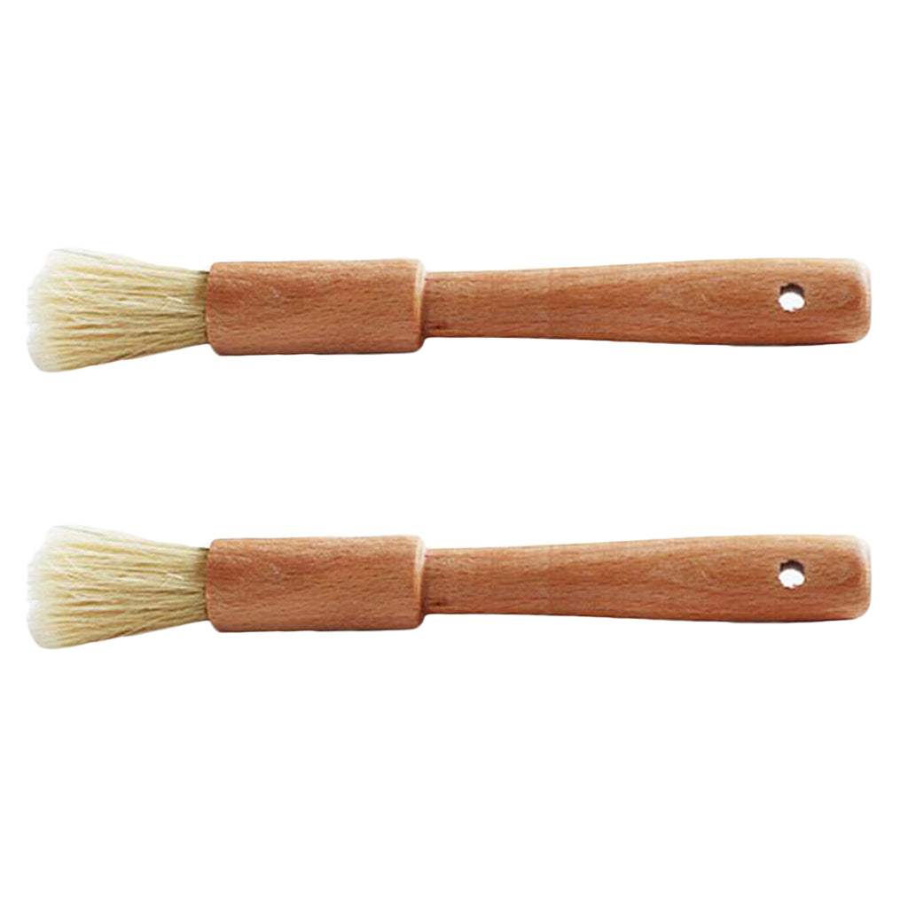 2 pieces Wooden handle Oil Brush Baking Bakeware Bread Cook Pastry BBQ Brush