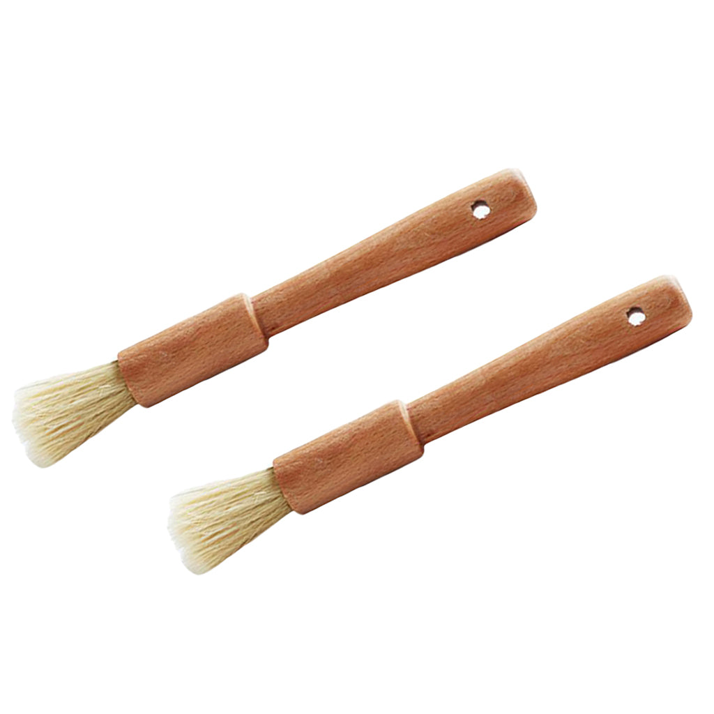 2 pieces Wooden handle Oil Brush Baking Bakeware Bread Cook Pastry BBQ Brush