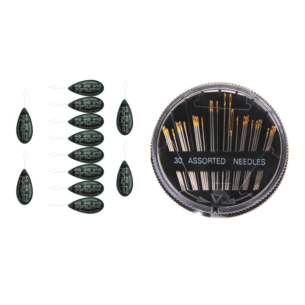 1 Set Sewing Tool Bag Bow Wire Stitch Insert and 30pcs Hand Sewing Needles