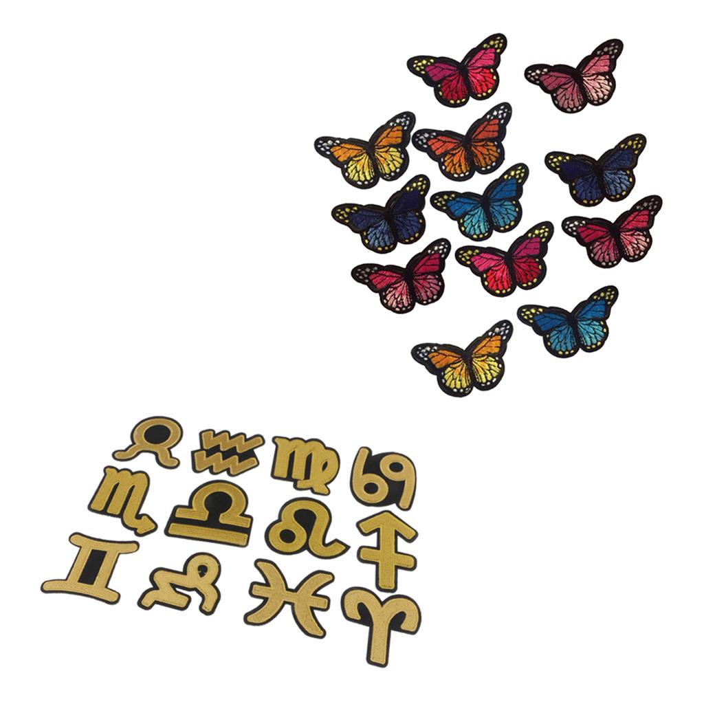 24 Fantastic Cloth Stickers Iron/Sew on Patches Clothing Hat Embellishments