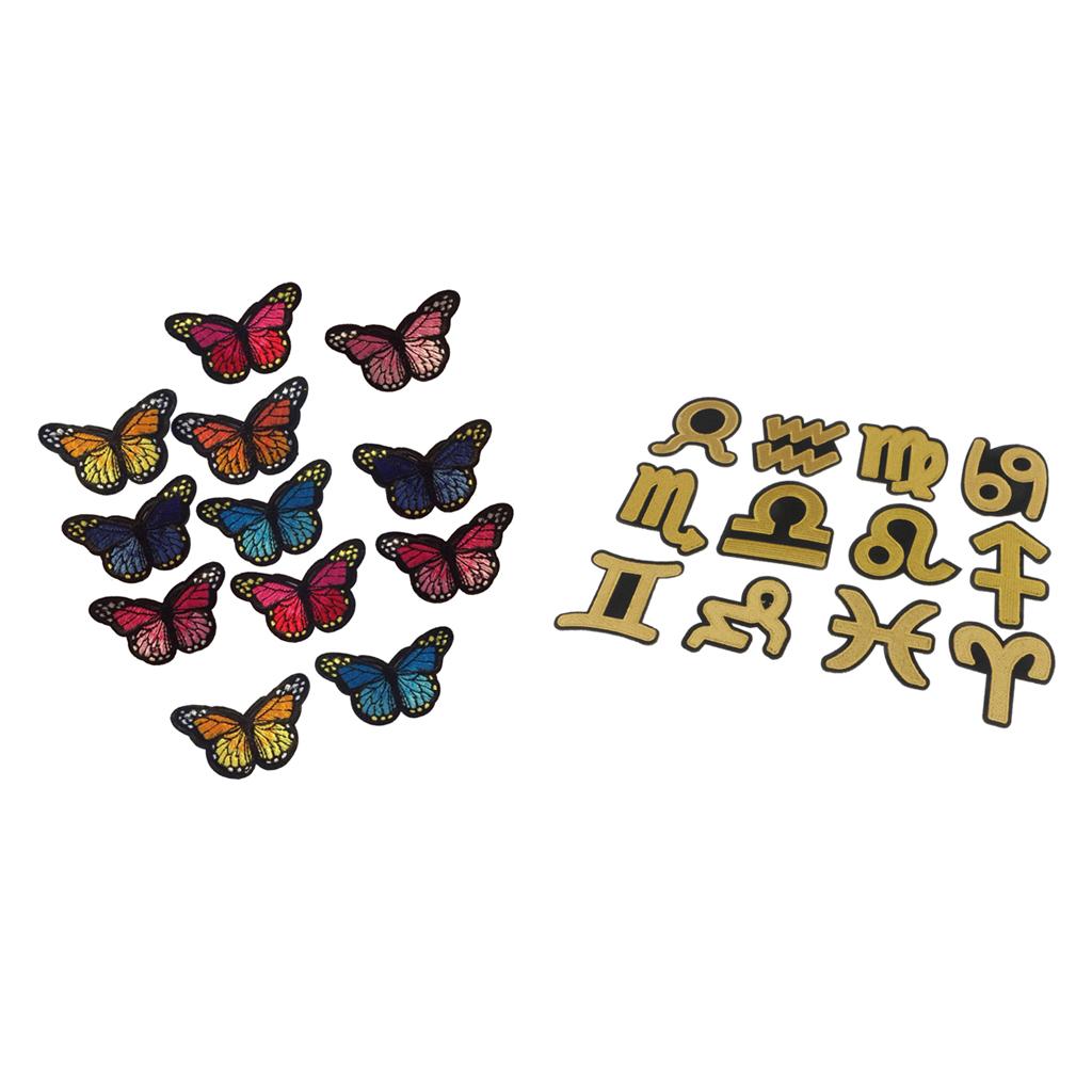 24 Fantastic Cloth Stickers Iron/Sew on Patches Clothing Hat Embellishments