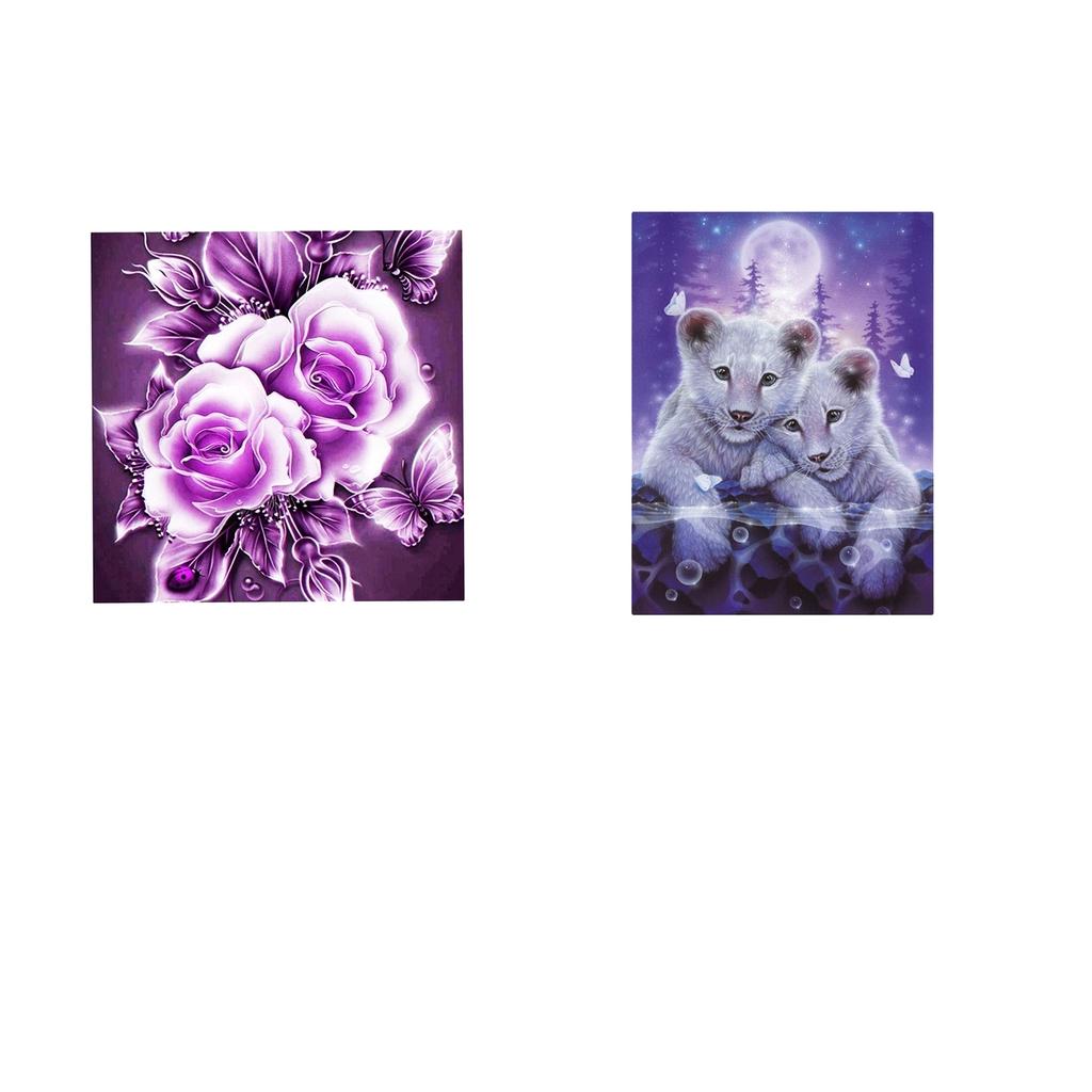 5D Diamond Embroidery Painting Animal Tiger & Flower Cross Stitch Art Kit