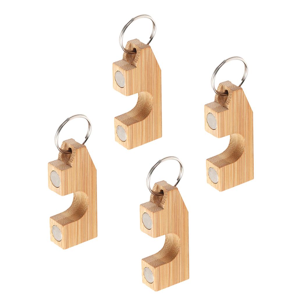 4pcs Wooden Fly Fishing Rod Rack Holder Magnetic Rod Guard Transport System