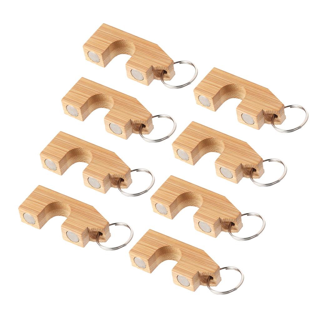 8pcs Wooden Fly Fishing Rod Rack Holder Magnetic Rod Guard Transport System
