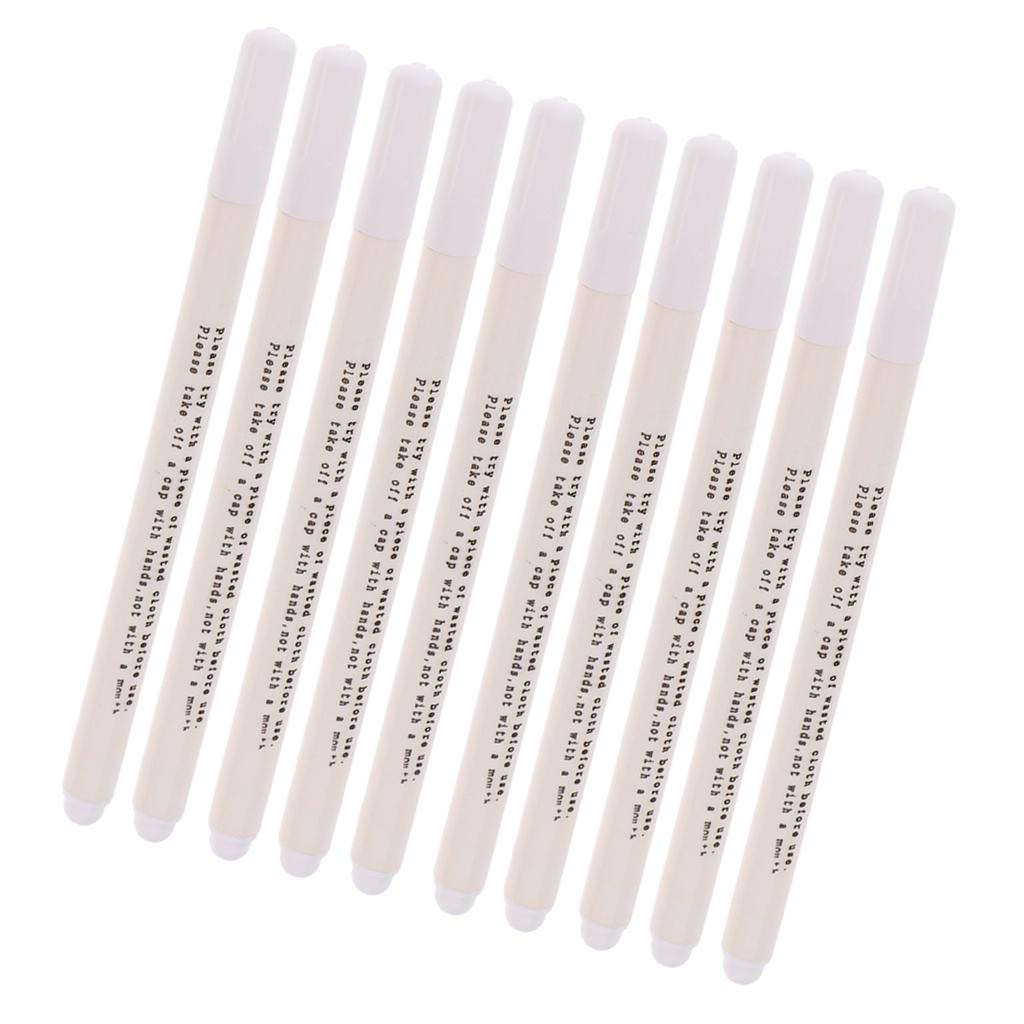 10 Pieces Water Erasable Pen Tailor Vanishing Marker Water Soluble Pen White