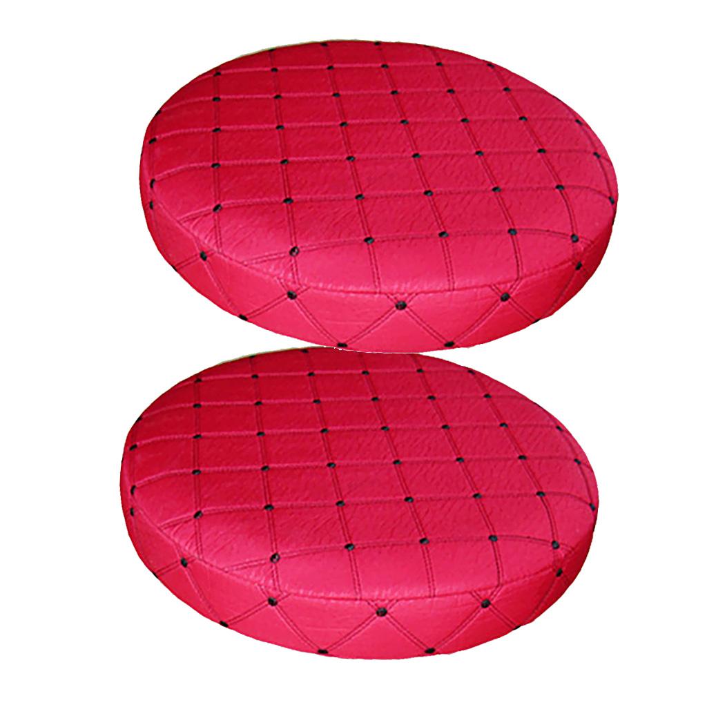 2Pcs 35cm Bar Stool Cover Round Lift Chair Seat Sleeve Polyester Salon Red