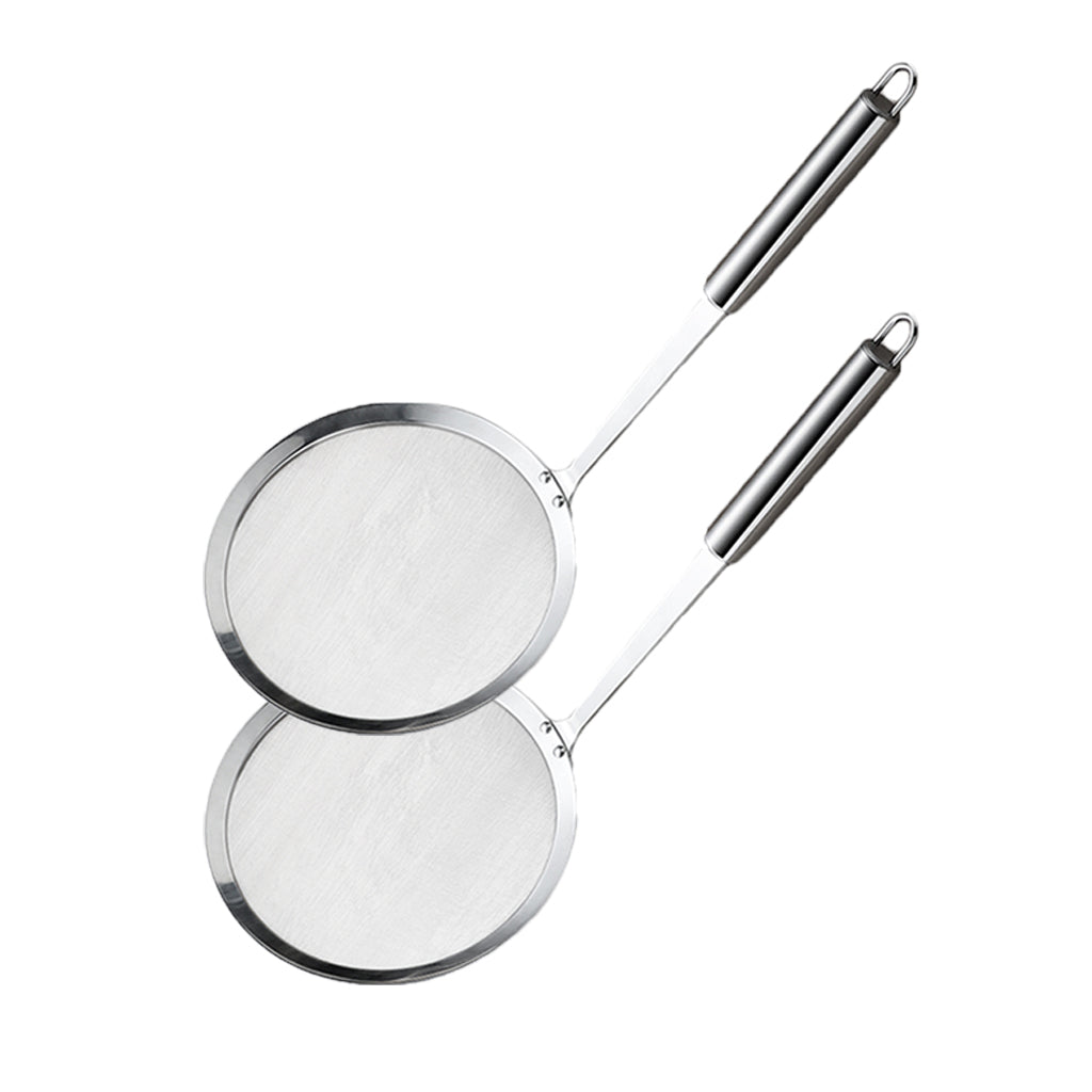 2x Stainless Steel Oil Filter Spoon Hot Pot Skimmer Frying Filter Spoon 16cm