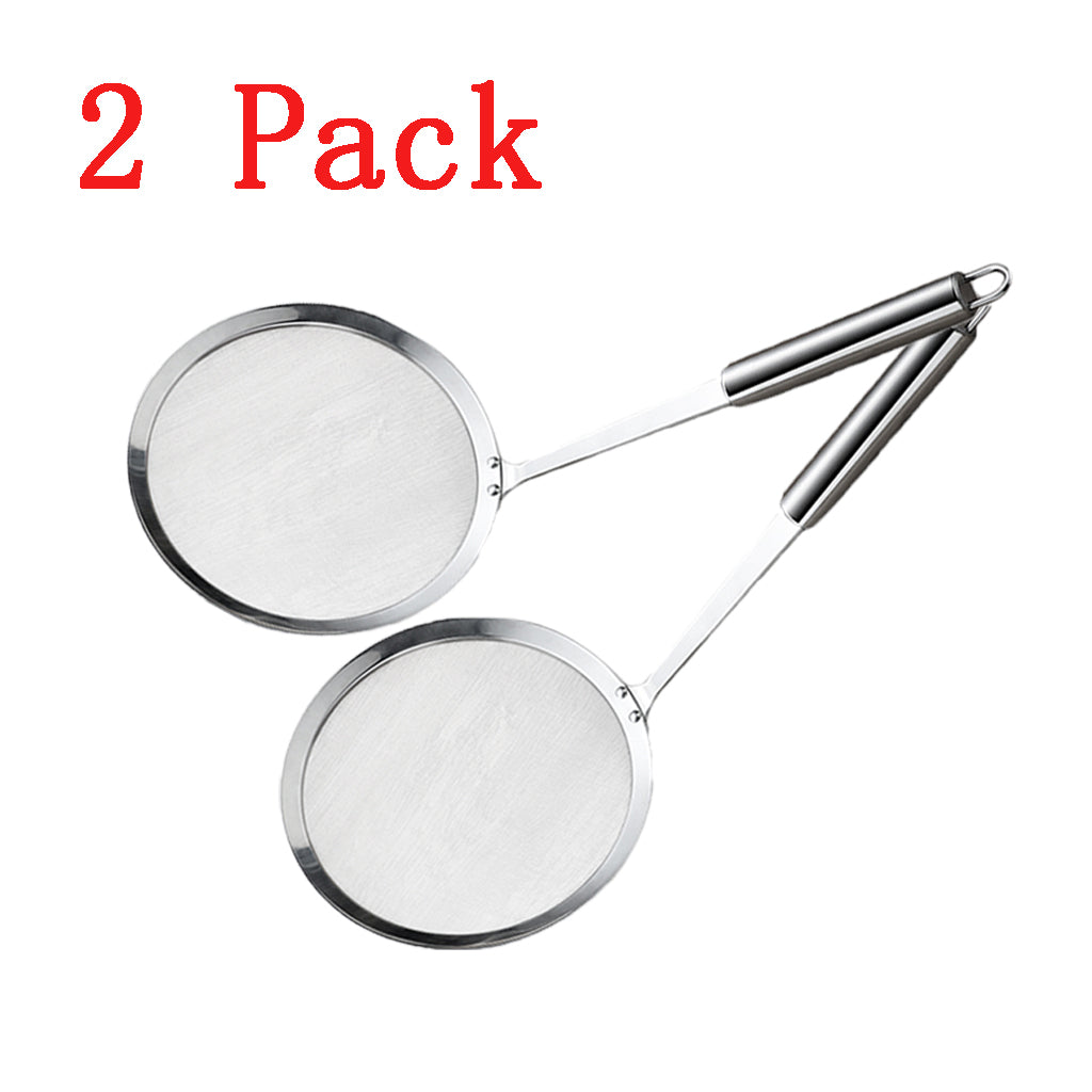2x Stainless Steel Oil Filter Spoon Hot Pot Skimmer Frying Filter Spoon 16cm