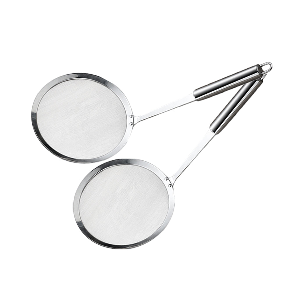 2x Stainless Steel Oil Filter Spoon Hot Pot Skimmer Frying Filter Spoon 16cm