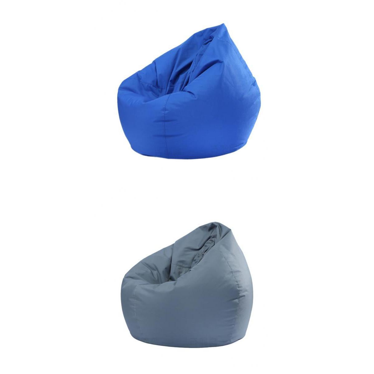 2PCS Large Adult Size Bean Bag Cover Toy Clothes Storage Grey and Blue