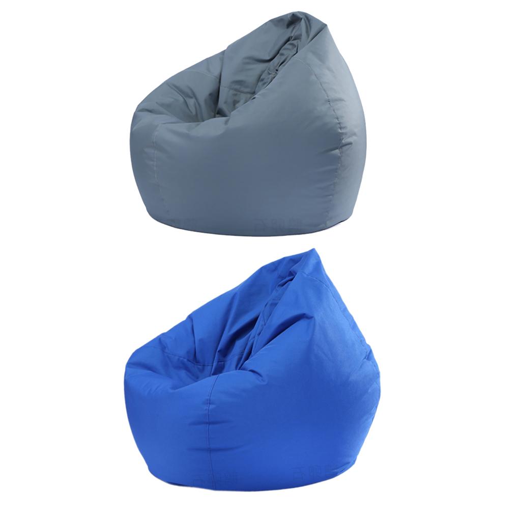 2PCS Large Adult Size Bean Bag Cover Toy Clothes Storage Grey and Blue