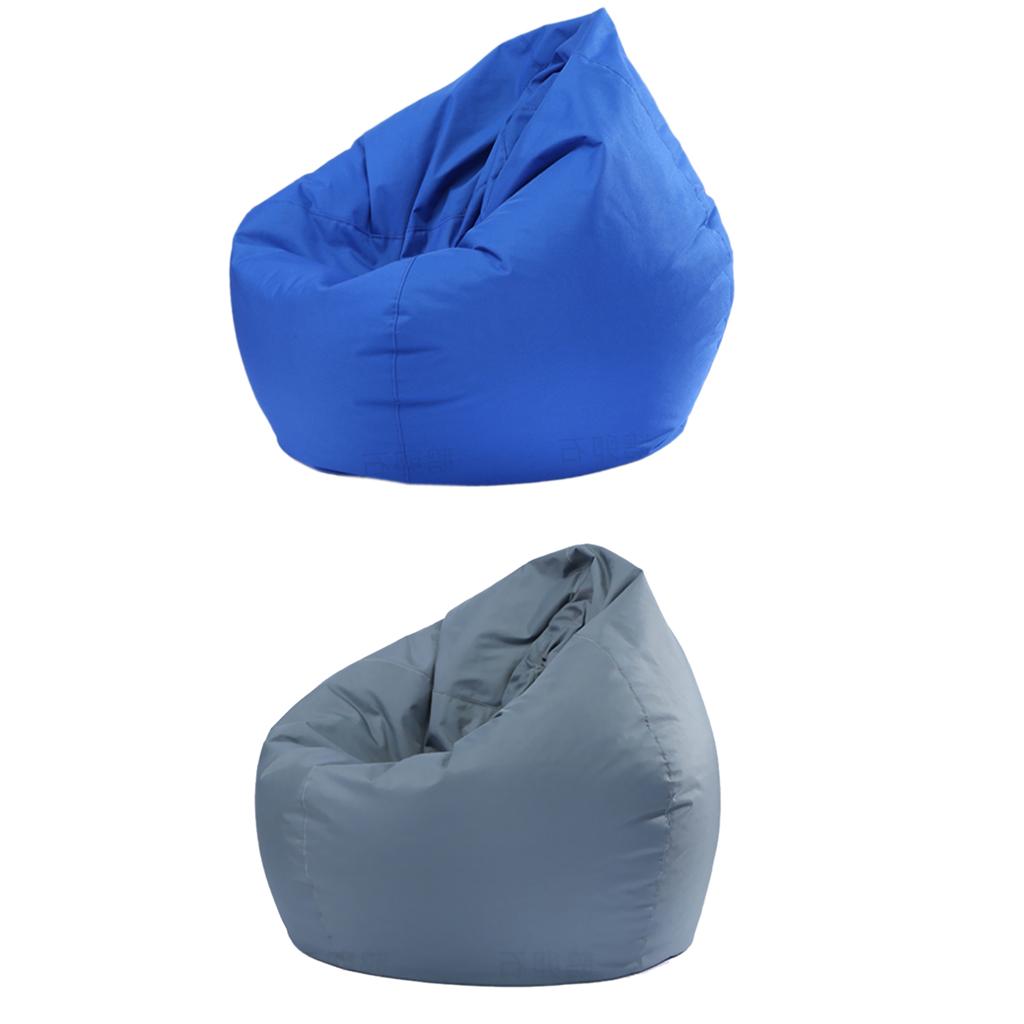 2PCS Large Adult Size Bean Bag Cover Toy Clothes Storage Grey and Blue