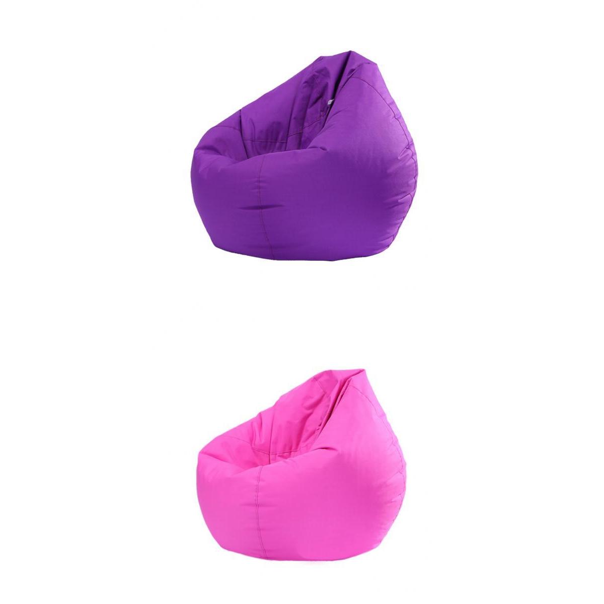 2PCS Large Adult Size Bean Bag Cover Toy Clothes Storage Purple, Rose Red